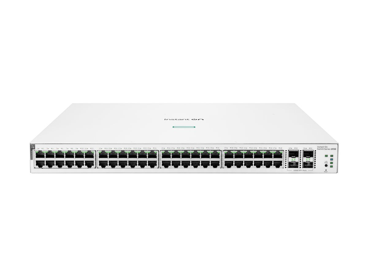 HPE Networking Instant On Switch 48p Gigabit CL4 PoE 4p SFP+ 370W 1930 — front view