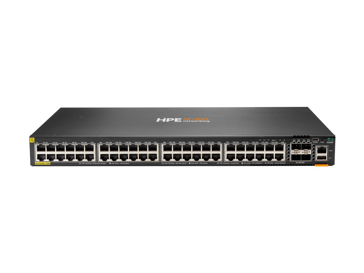 HPE Aruba Networking CX 6200F 48G 4SFP+ Switch — front view