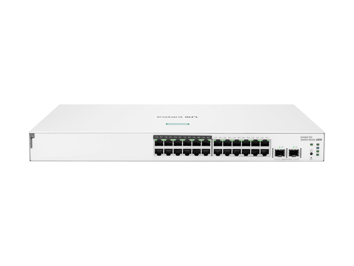 HPE Networking Instant On Switch 24p Gigabit CL4 PoE 2p SFP 195W 1830 — front view