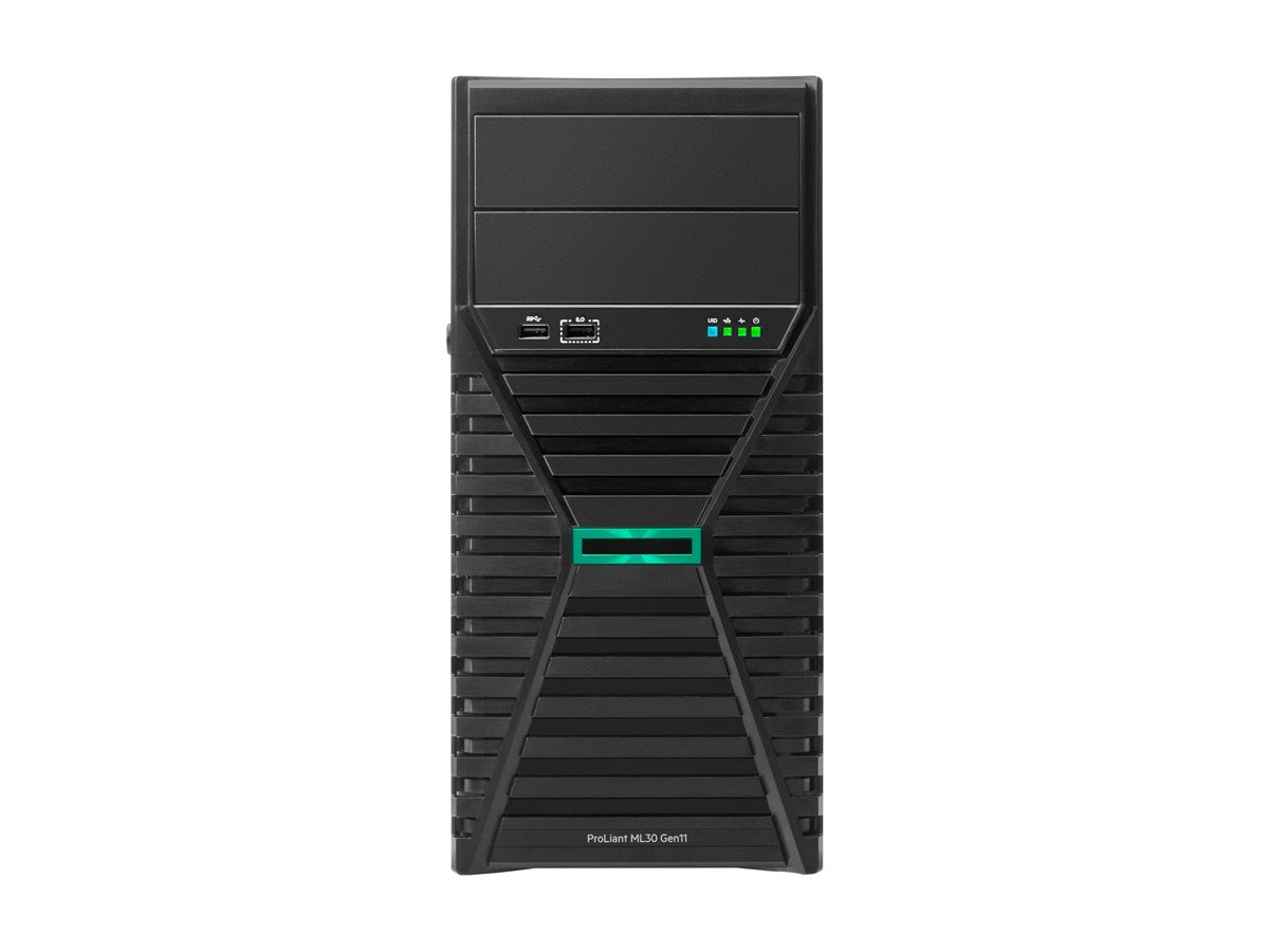 HPE ProLiant ML30 Gen11 E-2414 2.6GHz 4-core 1P 16GB-U 4LFF-NHP 1TB 350W PS Server — front view