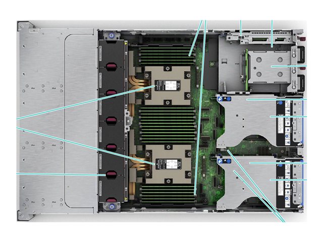 HPE ProLiant DL385 Gen11 9115 2.6GHz 16c 1P 2x32GB-R 8SFF MR408i-o 2x480GB SSD 2x1000W PS EU Server — product view 4