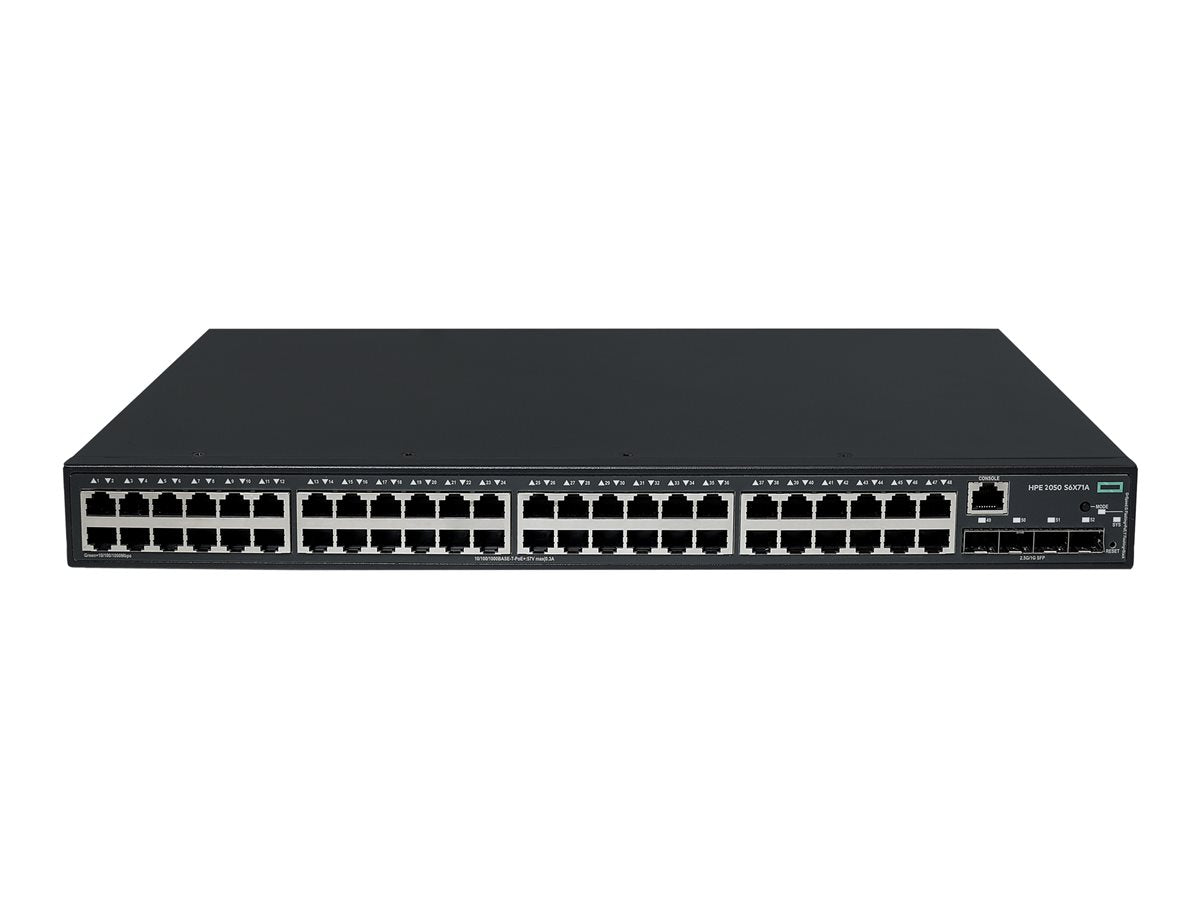 HPE Networking CW 2050 48p 10/100/1000BASE-T PoE+ 4p SFP 1G/2.5G 410W Switch — front view