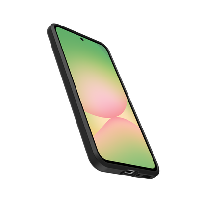 OtterBox React case for Samsung Galaxy A56 5G in Black, angled front view