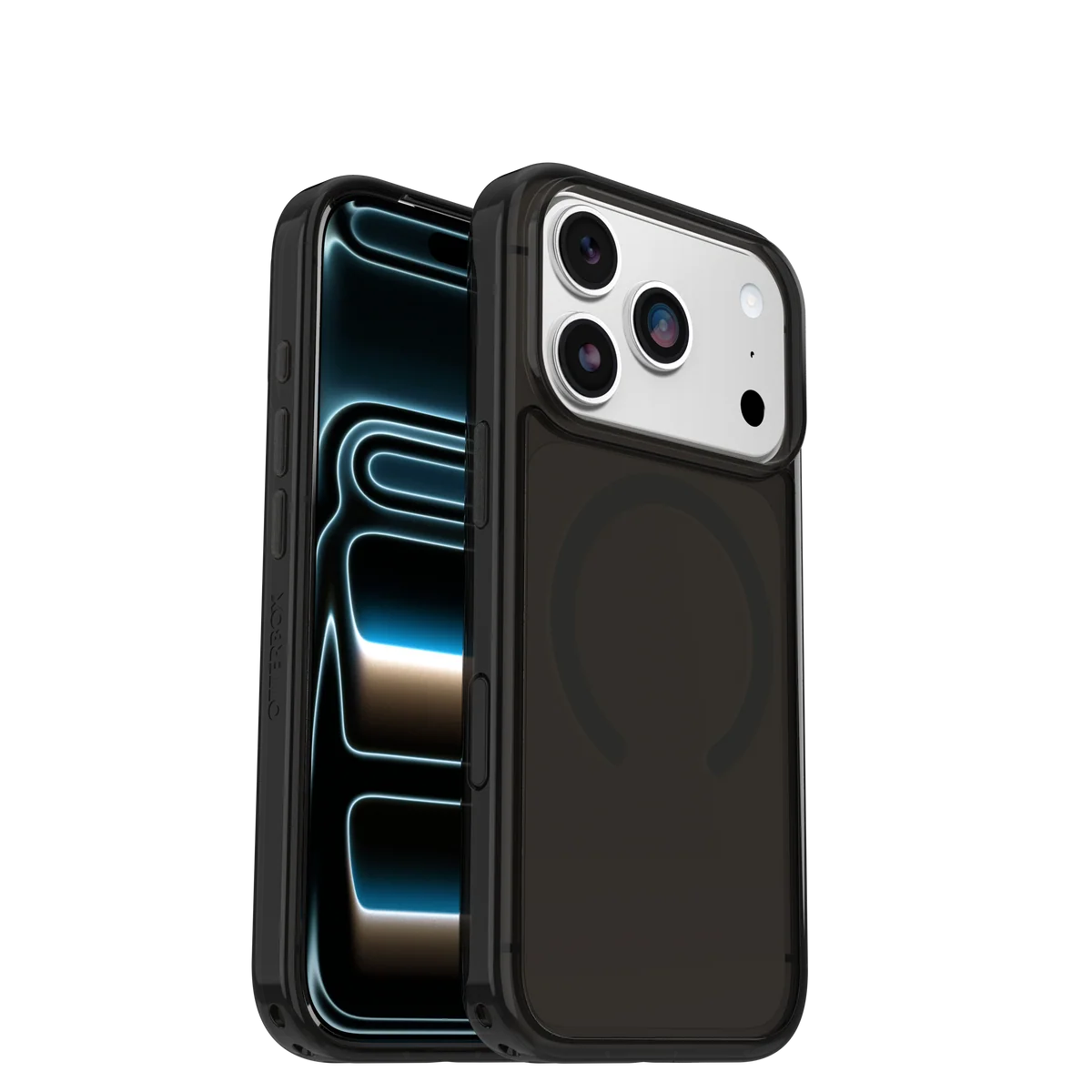 OtterBox Symmetry Series Clear MagSafe Case for iPhone 17 Pro – Black Mist (Clear/Black) ProPack