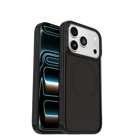 OtterBox Symmetry Series Clear MagSafe Case for iPhone 17 Pro – Black Mist (Clear/Black) ProPack