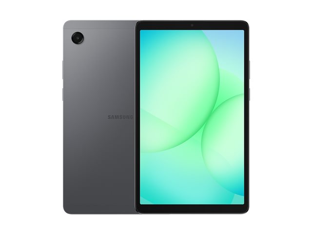 Samsung Galaxy Tab A11 tablet in Grey, front and rear view