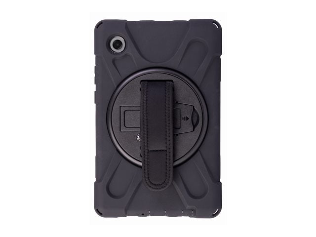Black Techair Xventur TAXSGA043HS Galaxy Tab A11 case – Rear view with vertical hand strap