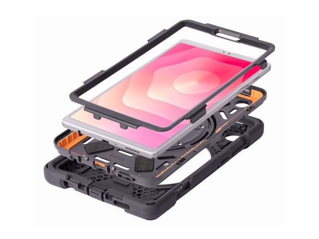 Black Techair Xventur TAXSGA043HS Galaxy Tab A11 case – Exploded view with tablet shown for illustration