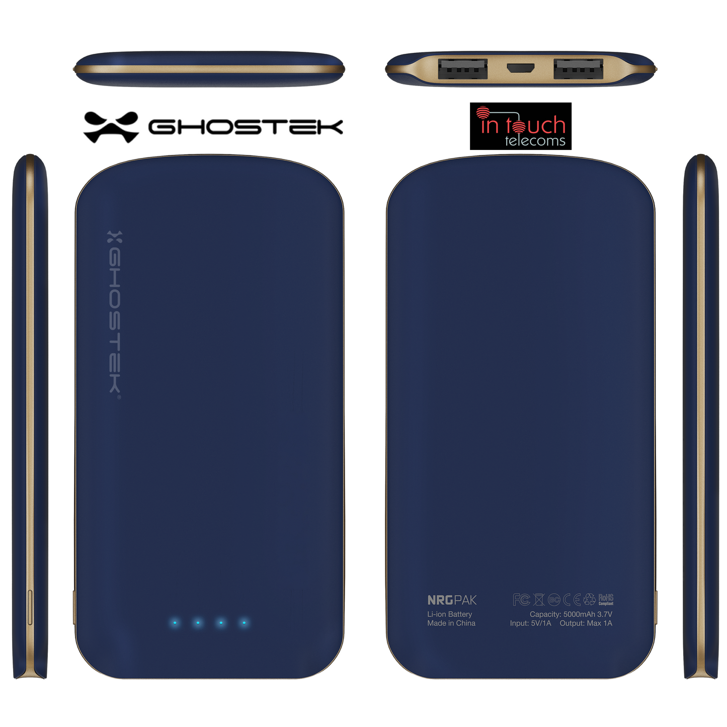 Ghostek NRGpak Fast Charge Power Bank | Dual Output 5000mAh