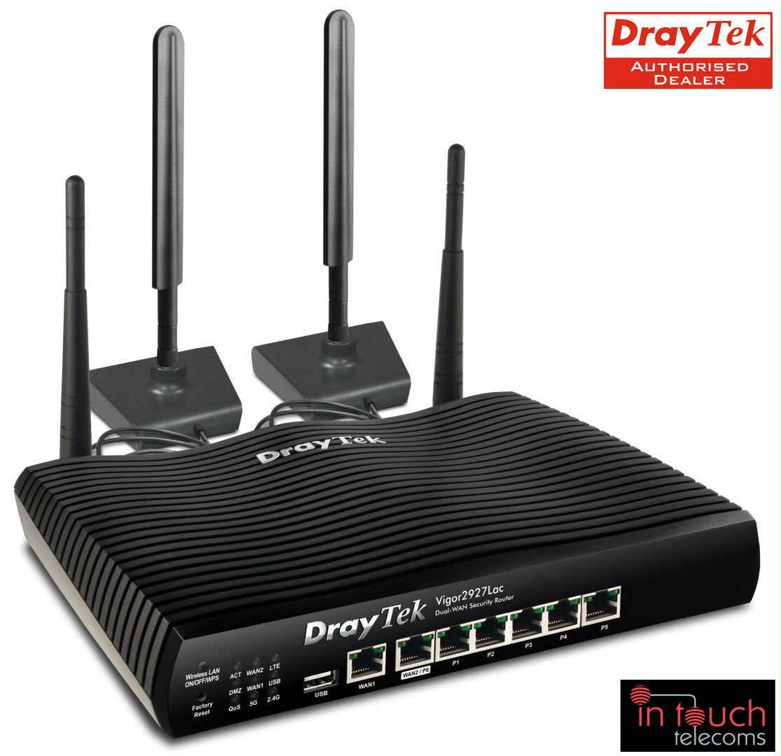 DrayTek Vigor 2927Lac | Dual Ethernet Gigabit WAN Wi-Fi with 4G (cellular) dual-SIM slots