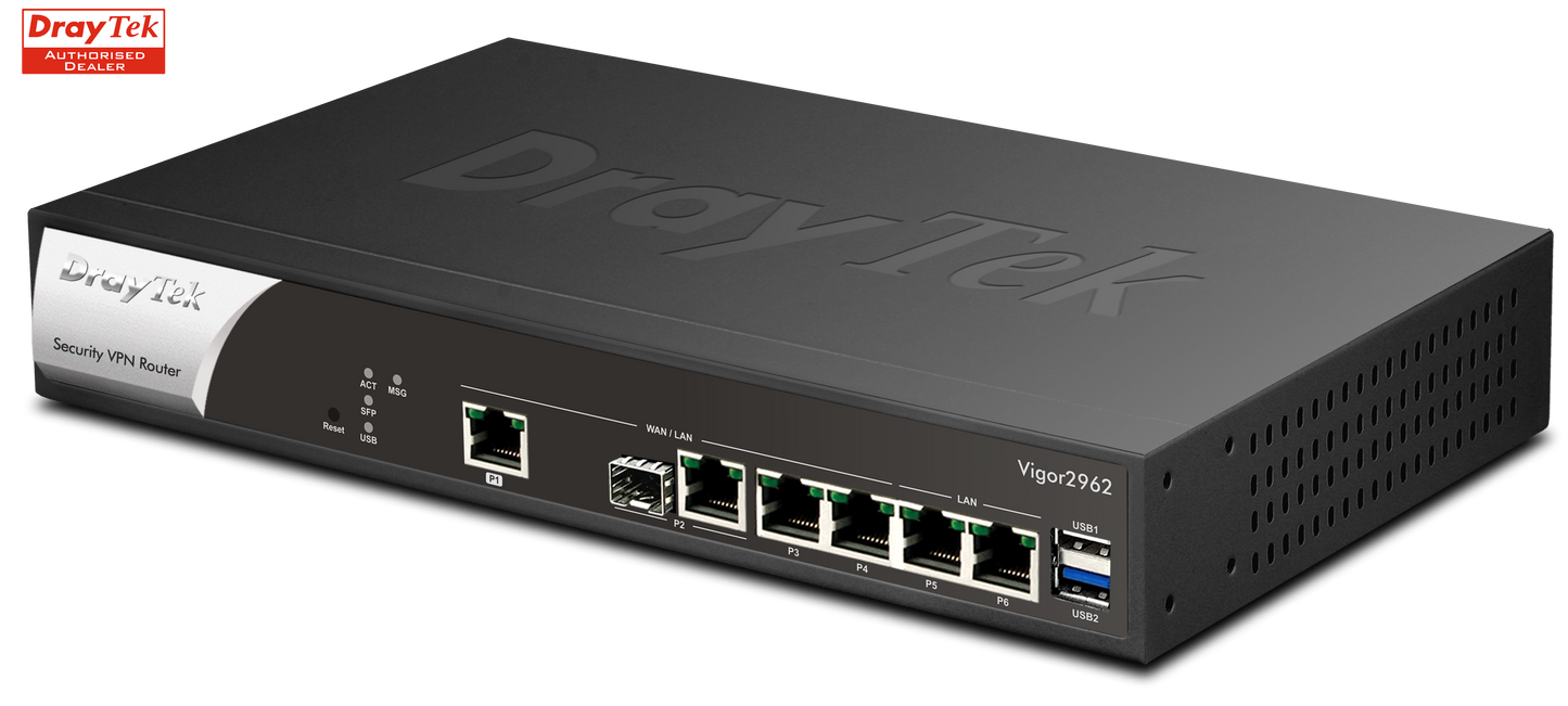 DrayTek Vigor 2962 Dual-WAN Load Balancing Firewall VPN Router | V2962-K