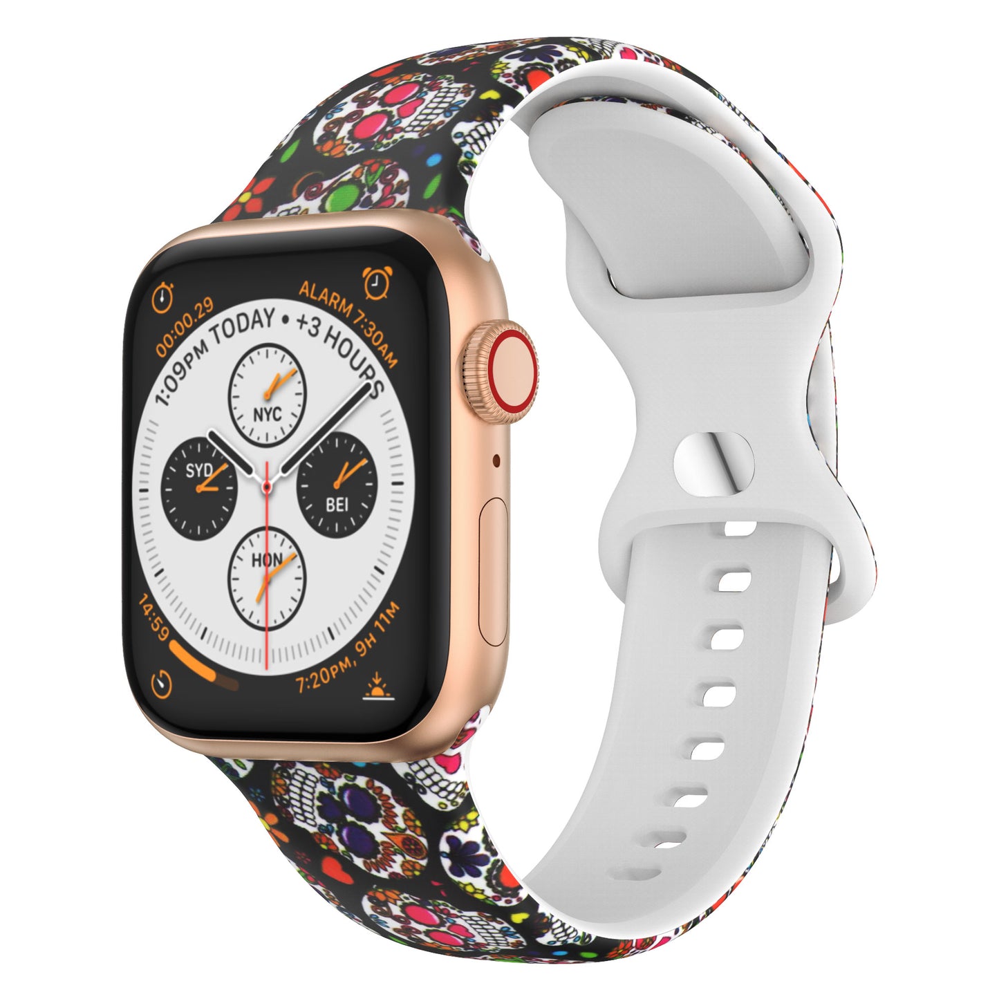 Silicone 8 Buckle Strap | Compatible with Apple Watch 38mm to 42mm