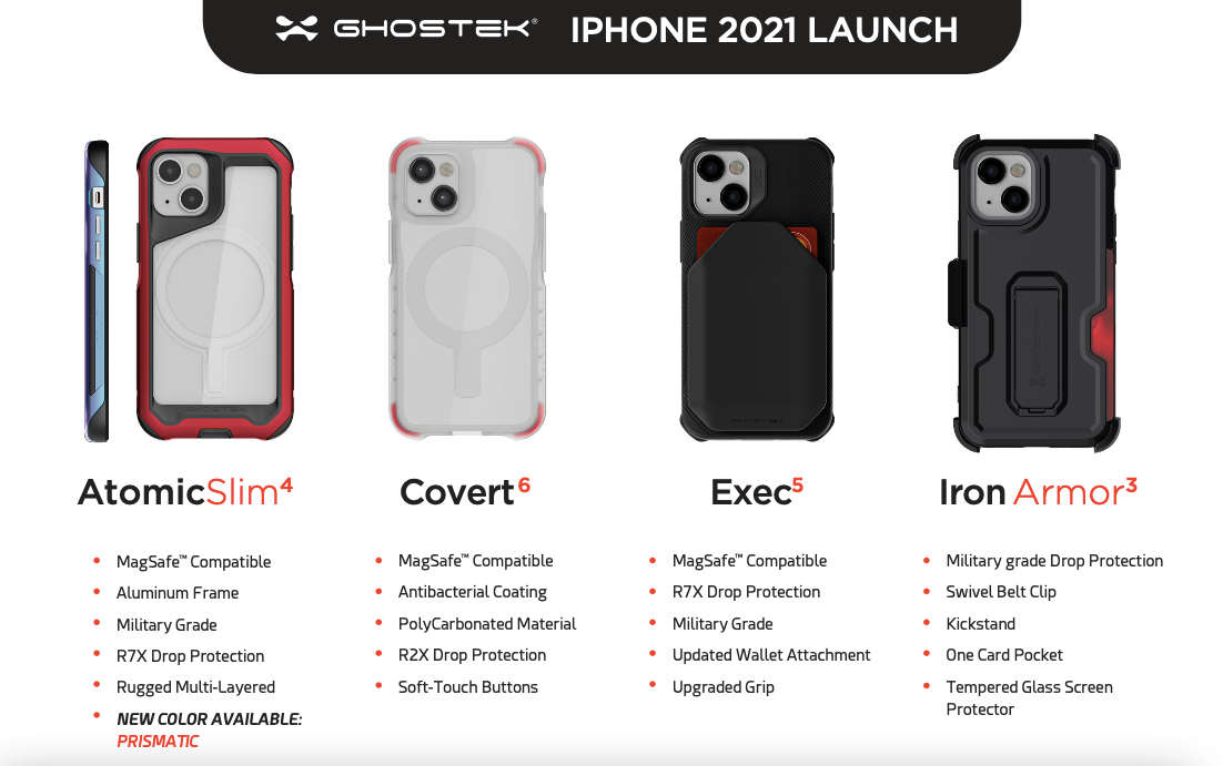 Ghostek Atomic Slim 4 Case for iPhone 13 (6.1) | Military Grade (MagSafe)