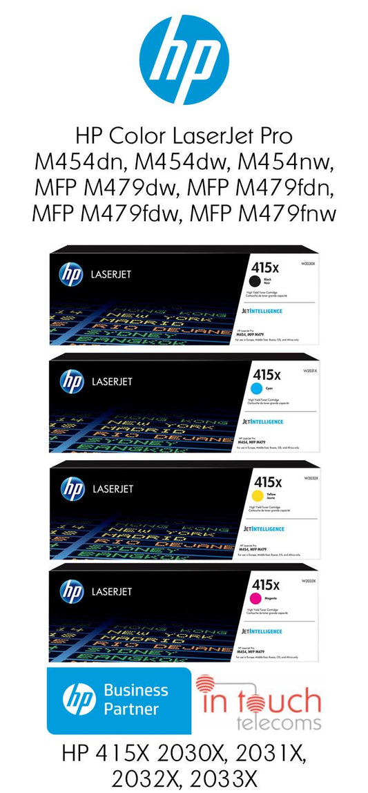 HP 415X High Yield LaserJet Toner Cartridge MultiPack | Black, Cyan, Magenta, Yellow