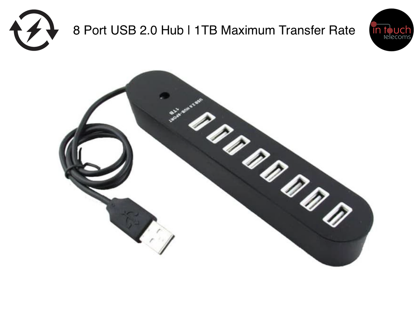 8 Port USB 2.0 Hub | 1TB Maximum Transfer Rate