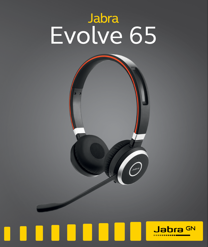 Jabra Evolve 65 Wireless Stereo Headset with Stand | Unified Communications