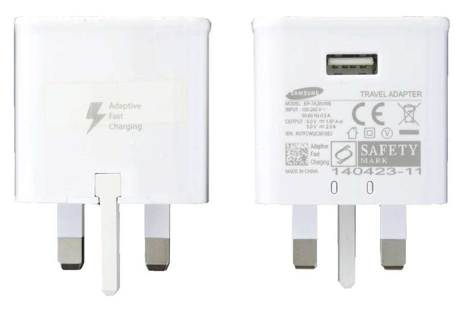 Samsung Original USB Fast Charger UK 3-Pin Adapter/Plug