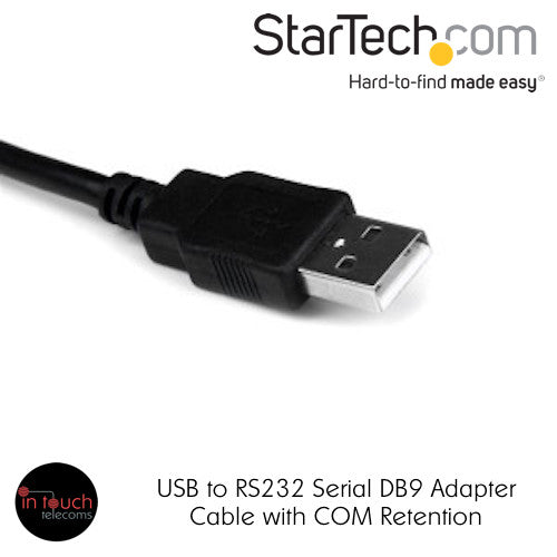 StarTech.com USB to RS232 Serial DB9 Adapter Cable with COM Retention | 1 ft