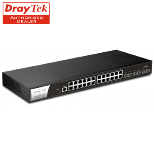 DrayTek VigorSwitch G1280 Smart Managed 24 Gigabit Ports & 4 SFP Ports
