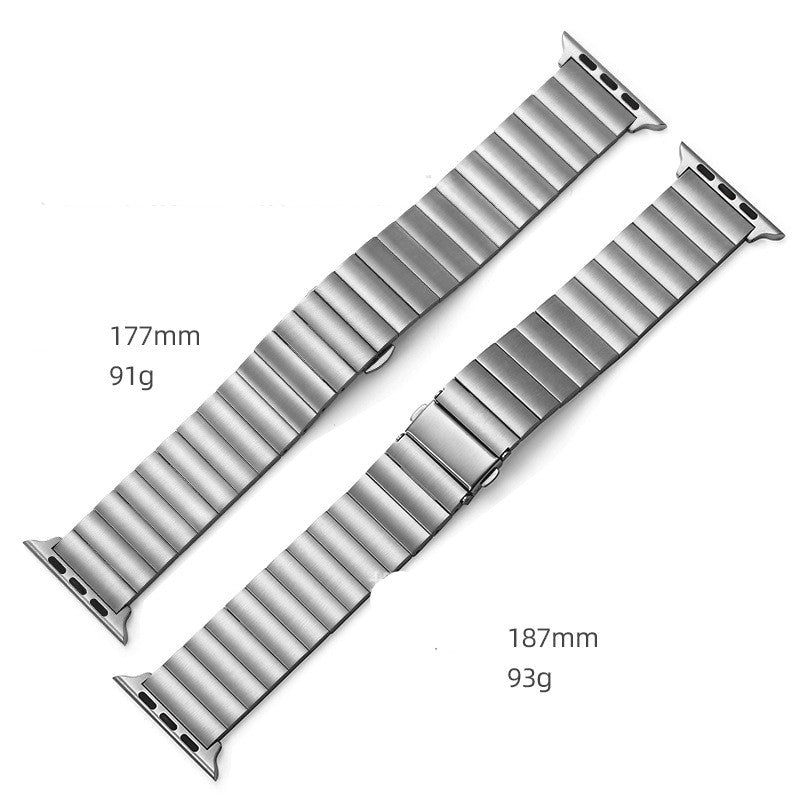 Steel 4 Beads Solid Metal Strap | Compatible with Apple Watch 38mm to 42mm