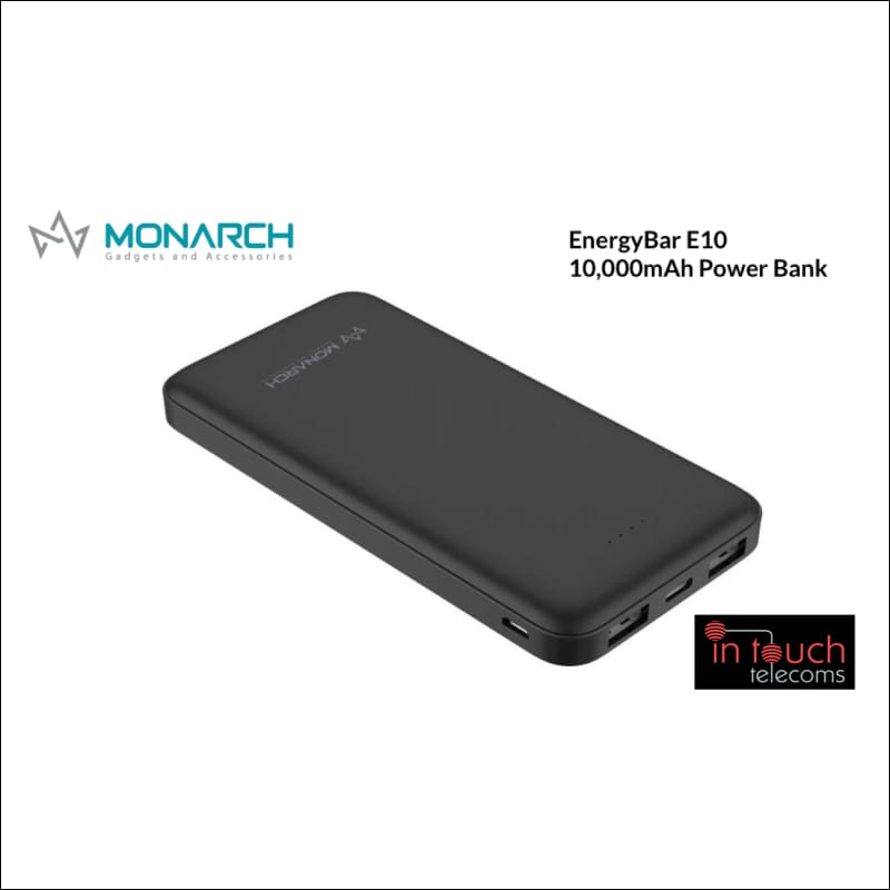 Monarch EnergyBar E10 Power Bank 10000mAh Capacity | Fast Charge