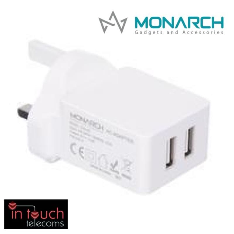 Monarch Gadgets Fast 5V 3.4A Dual USB Home Charger | iPhone and Samsung