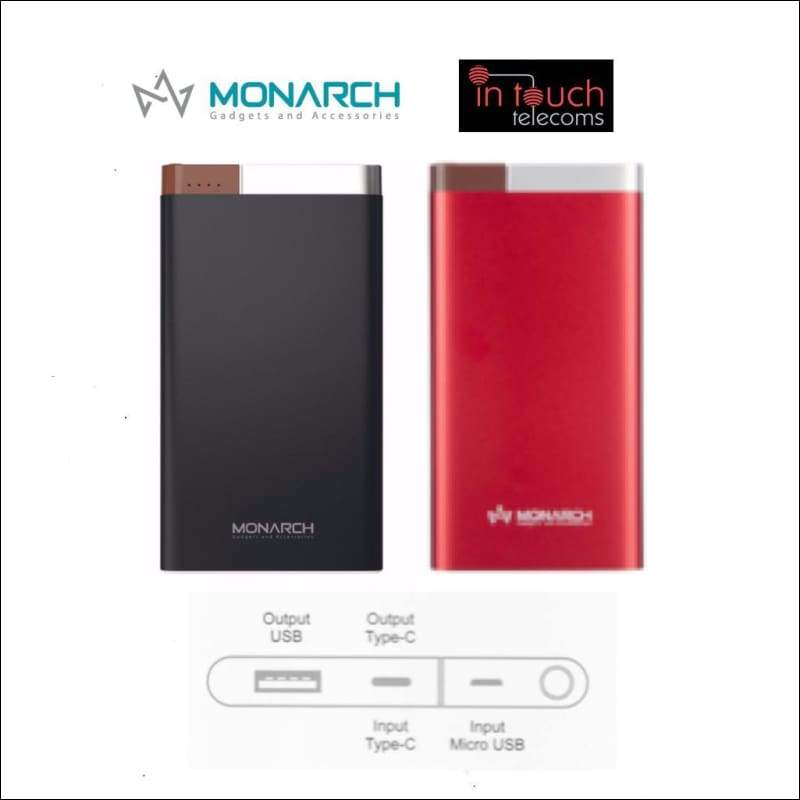 Monarch Gadgets Metal Power Bank with Dual Output 10000mAh Capacity